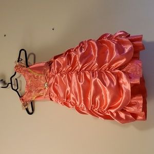 $15/ size 3-4T GUC, Elegant Gown, Rose and Gold, Structured Dress, Play Costume